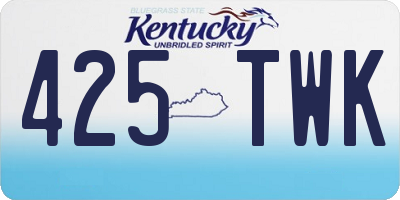 KY license plate 425TWK