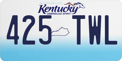 KY license plate 425TWL