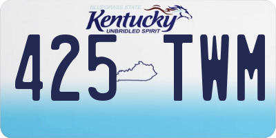 KY license plate 425TWM