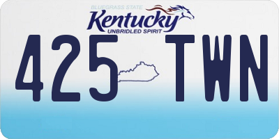 KY license plate 425TWN