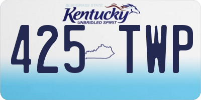 KY license plate 425TWP