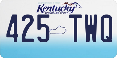 KY license plate 425TWQ