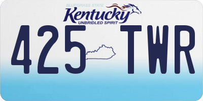 KY license plate 425TWR