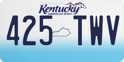KY license plate 425TWV