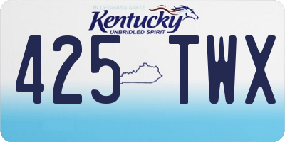 KY license plate 425TWX