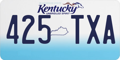 KY license plate 425TXA
