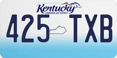 KY license plate 425TXB
