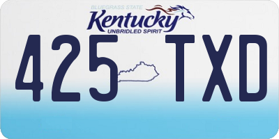 KY license plate 425TXD