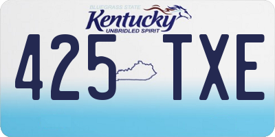 KY license plate 425TXE