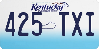 KY license plate 425TXI