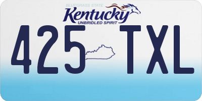 KY license plate 425TXL