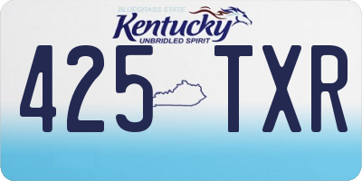 KY license plate 425TXR