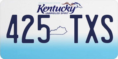 KY license plate 425TXS