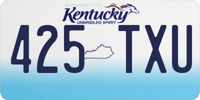 KY license plate 425TXU