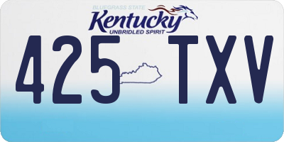 KY license plate 425TXV