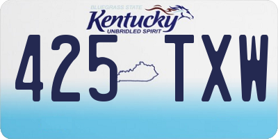 KY license plate 425TXW