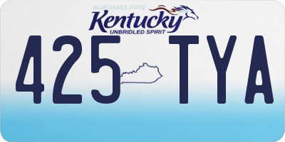 KY license plate 425TYA