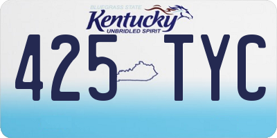 KY license plate 425TYC