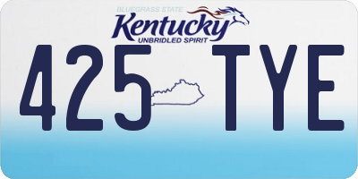 KY license plate 425TYE