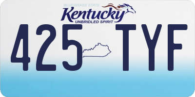 KY license plate 425TYF