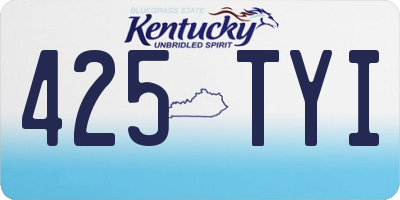 KY license plate 425TYI