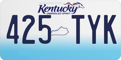 KY license plate 425TYK