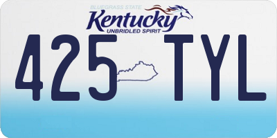 KY license plate 425TYL
