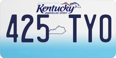 KY license plate 425TYO