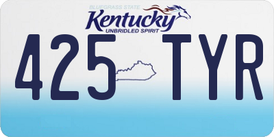 KY license plate 425TYR