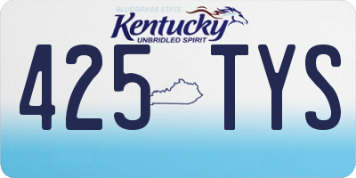KY license plate 425TYS