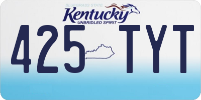KY license plate 425TYT