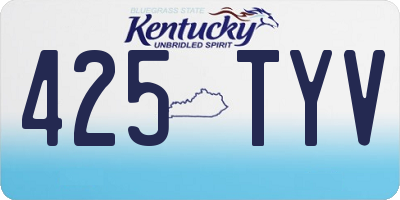 KY license plate 425TYV