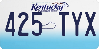 KY license plate 425TYX