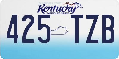 KY license plate 425TZB