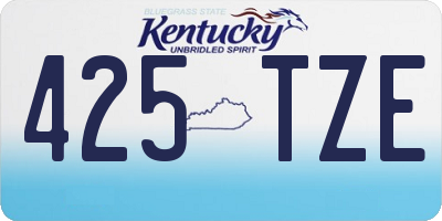 KY license plate 425TZE