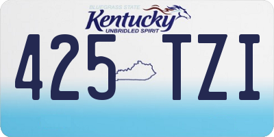 KY license plate 425TZI