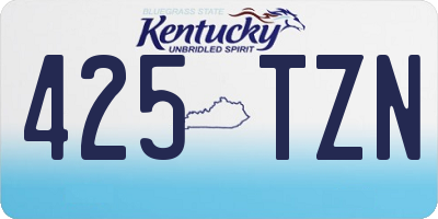 KY license plate 425TZN