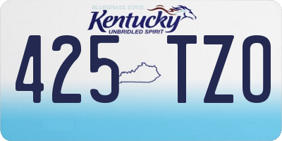 KY license plate 425TZO