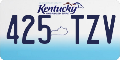 KY license plate 425TZV