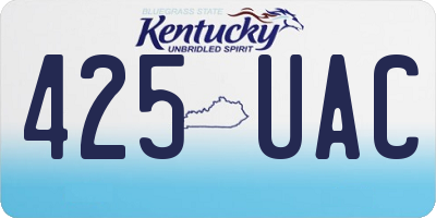 KY license plate 425UAC