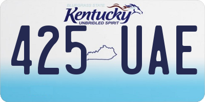 KY license plate 425UAE
