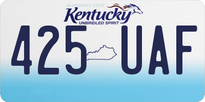 KY license plate 425UAF