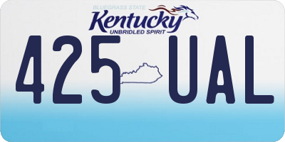 KY license plate 425UAL