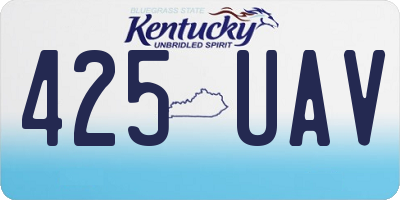 KY license plate 425UAV