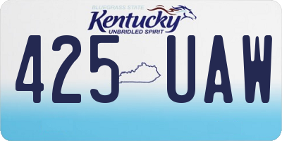 KY license plate 425UAW