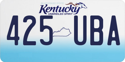 KY license plate 425UBA
