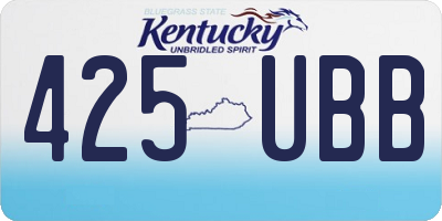 KY license plate 425UBB