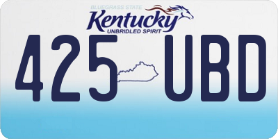 KY license plate 425UBD