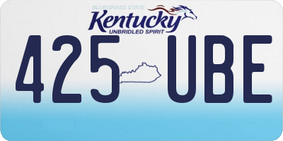 KY license plate 425UBE