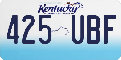 KY license plate 425UBF